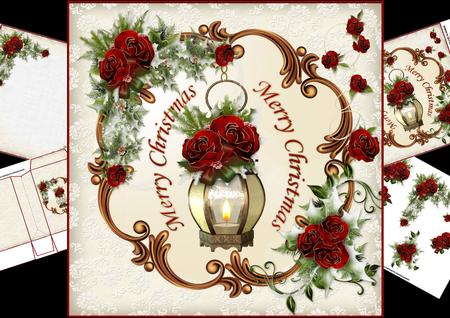 8x8 Beautiful Christmas Roses Mini Kit