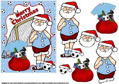 Santa Loves Football Man City Blue