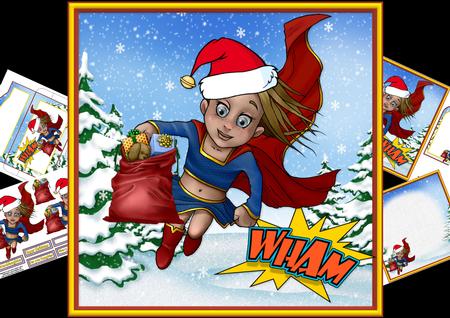8x8 Super Girl Saves Christmas Mini Kit