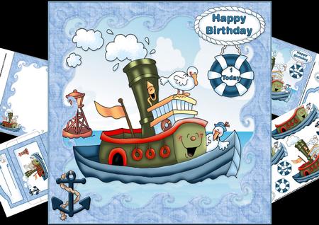 8x8 Sailing Birthday Boy Wishes Mini Kit