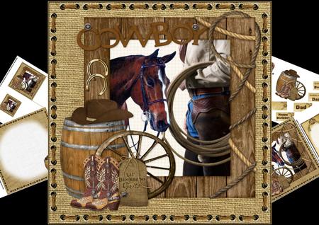8x8 Cowboy Birthday One for the Men Mini Kit
