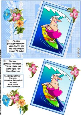 Mable Has a Blast on Her Birthday Choice Captions Quick Card