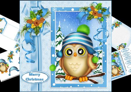 8x8 Owl Christmas Wishes Mini Kit