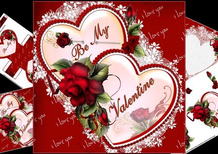 8x8 My Valentine Hearts and Roses Mini Kit
