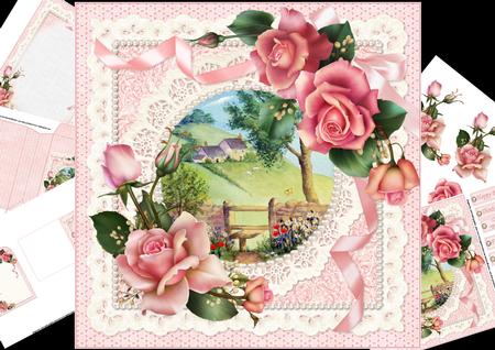 8x8 the Cotswold Farm with Roses Mini Kit