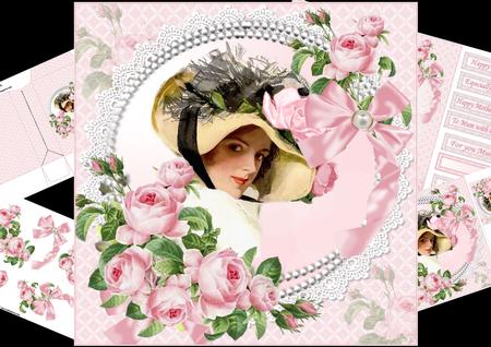 8x8 Vintage Mother with Flowers 2 Mini Kit