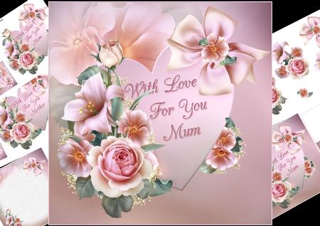 8x8 Beautiful Roses for You Mum, Mom, Mother Mini Kit