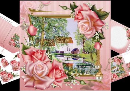8x8 Peckham Mill Scene with Roses Mini Kit