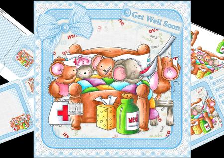 8x8 Get Well Soon Medicine is Mice Mini Kit