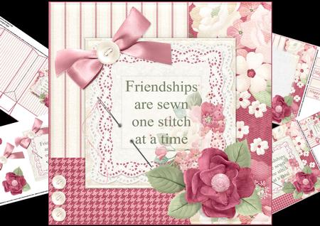 8x8 Frendship Stiched with Love Mini Kit