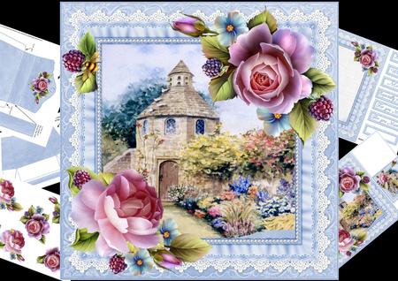8x8 Dovecote Cottage with Roses Mini Kit