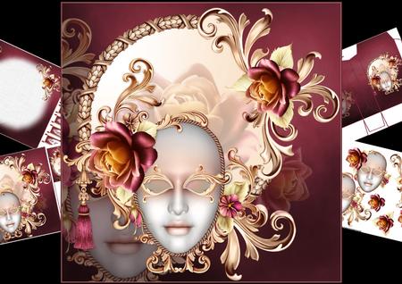 8x8 Masked Mistique with Roses 2 Mini Kit