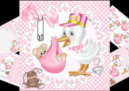 8x8 Welcome New Baby Girl Mini Kit