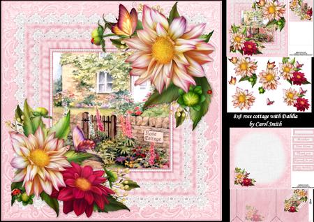 8x8 Rose Cottage with Dahlia Mini Kit