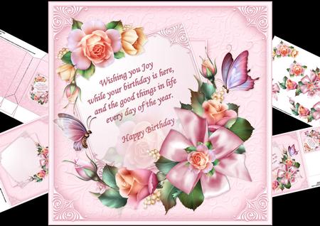 8x8 Birthday Verse with Spring Roses Mini Kit 1