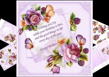 8x8 Birthday Verse with English Roses Mini Kit 2