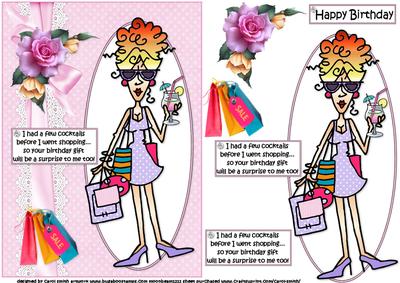 Rita Shopping for Your Birthday Quick Card