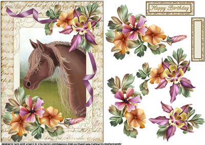The Beautiful Horse with Flowers