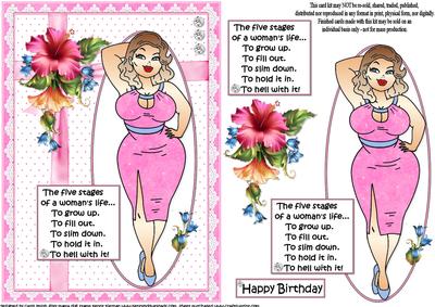 Foxy Mama and the Five Stages of Woman Quick Card