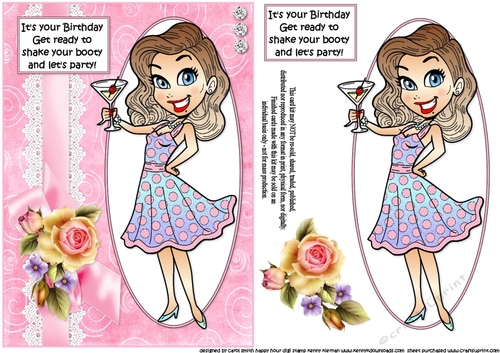 Shake you booty birthday quick card