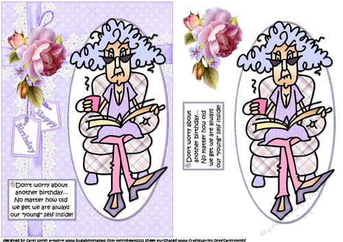 Stella and her younger self quick card