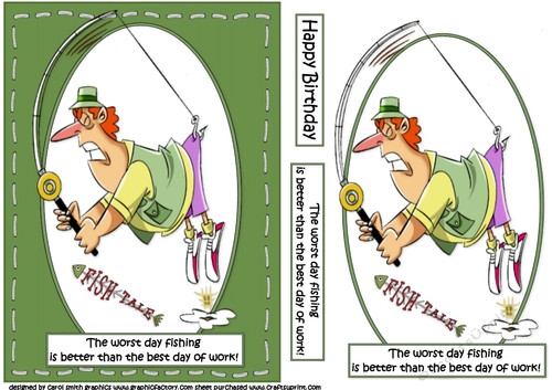 Stan loves fishing quick card