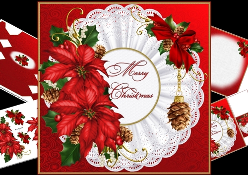 8x8 Christmas poinsettia mini kit