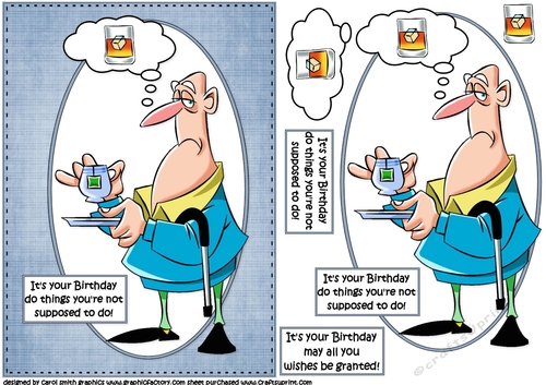 Stan thinking of enjoying his birthday quick card