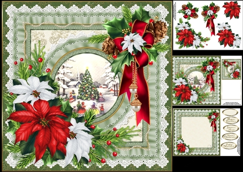 8x8 traditional vintage Christmas mini kit