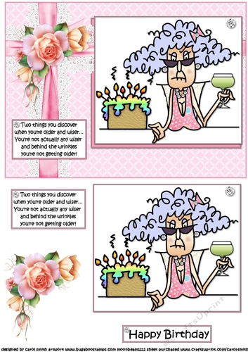 Stella discovered things about getting older quick card