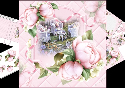 8x8 tea in an English country garden with peony 1 mini kit