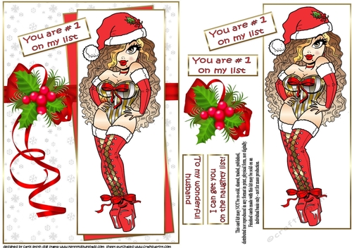 Xmas hottie number 1 on the list quick card