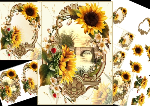 beautiful sunflowers choice of scene mini kit