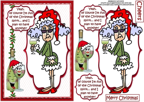 Stella is full of Christmas spirit quick card