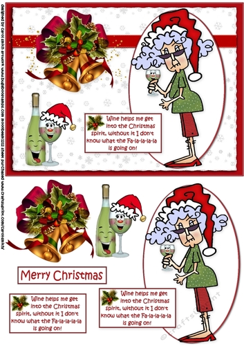 Stella has help with the Christmas spirit quick card