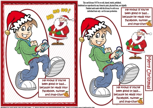 Teen boy and Santa quick card