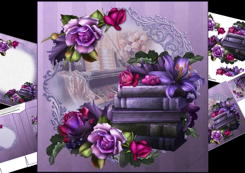 8x8 soft goth roses musical interlude mini kit