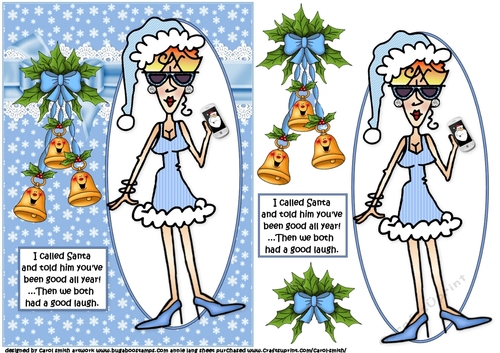 Rita has a laugh with Santa quick card
