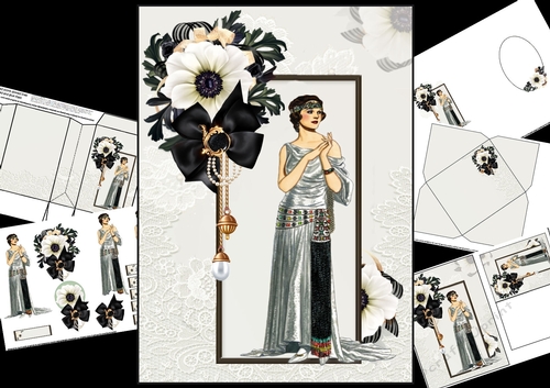 Vintage Gatsby lady mono chrome mini kit 2