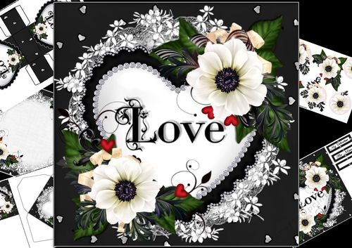 8x8 love heart valentine mini kit