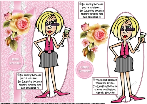 J.J about her sister quick card