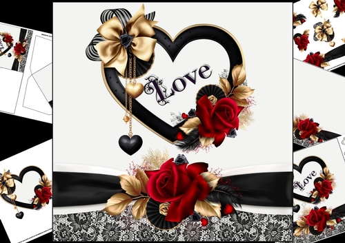 8x8 hearts and roses anniversary/vallentine mini kit