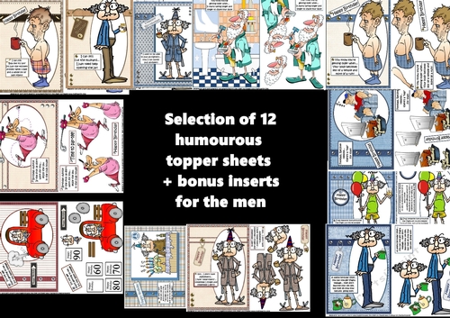 Bumper kit containing 12 humourous sheets for the men + inserts