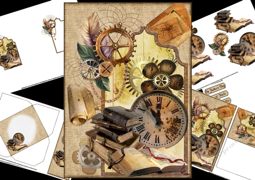 Time to read vintage steampunk mini kit