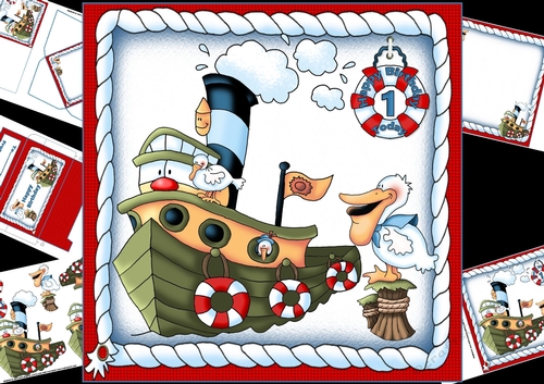 8x8 Ships ahoy birthday boy ages 1-5 mini kit