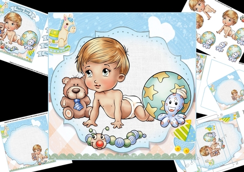 7x7 baby boy and his toys mini kit