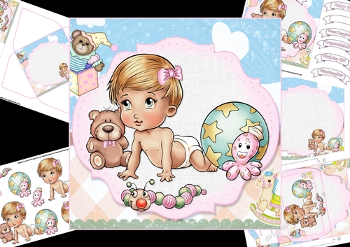 7x7 baby girl and her toys mini kit
