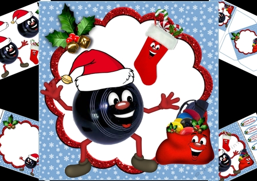8x8 laughing because its Christmas crown green bowling mini kit