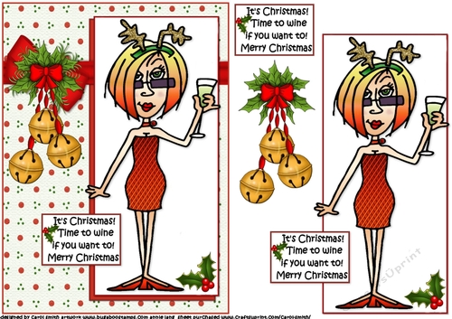 J.J Its Christmas time to wine quick card