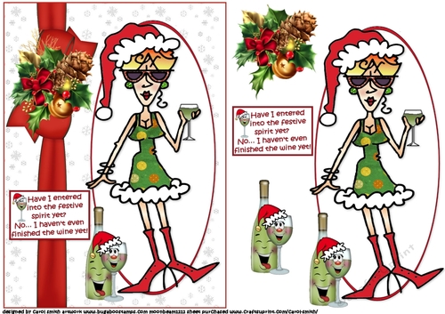 Rita in the festive spirit quick card